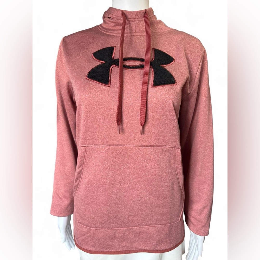 Under Armour Women's Rose Pink Pullover Hoodie with Black Logo - Picture 1 of 8